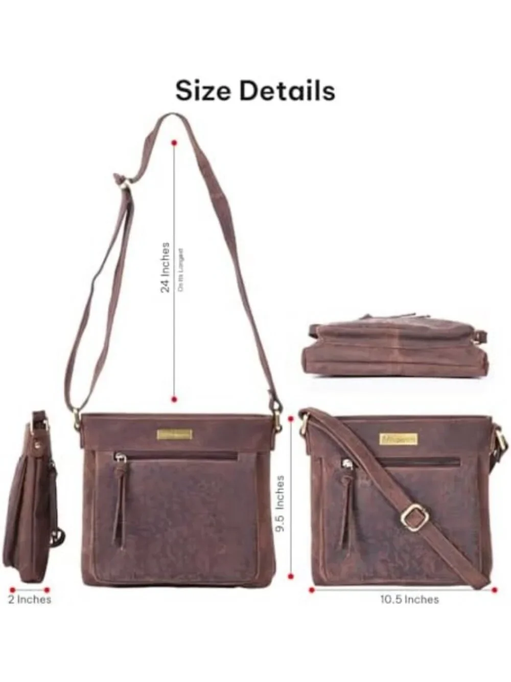Genuine Leather Women's Crossbody Bag with Adjustable Strap - Stylish
